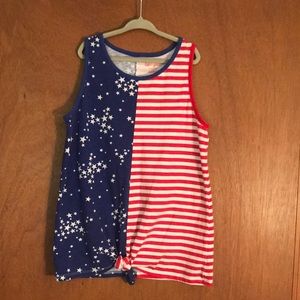 Cat + Jack girls stars + stripes front tie tank